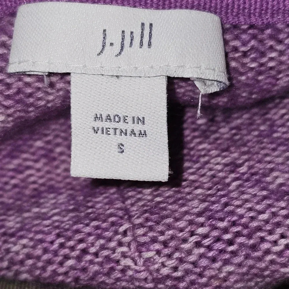 J. Jill Purple Button VNeck Button Long Sleeve Cardigan Sweater Sz S - Picture 8 of 10
